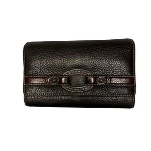 Brighton Black Leather Wallet Organizer Clutch Silver Buckle